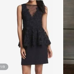 Betsy & Adam Black floral peplum dress, size 10